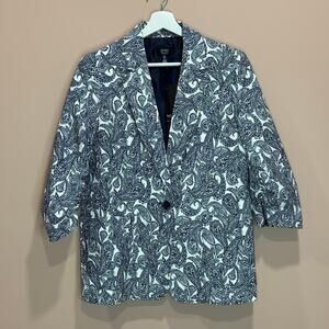 Jones New York Signature Women Paisley Blazer Jacket
